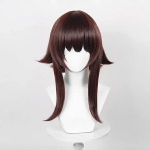 Peruca castanho avermelhada da Megumin com franja reta, de frente, em um busto, KonoSuba
