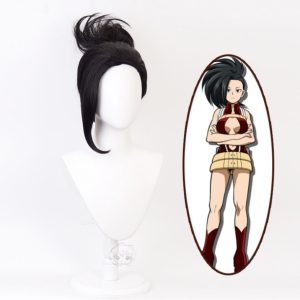 Peruca com rabo de cavalo alto da Momo Yaoyorozu, de My Hero Academia