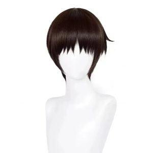 Peruca curta castanho-escura do Shinji Ikari em um busto, de frente, Evangelion