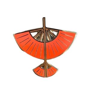 Pin vermelho esmaltado do planador do Aang, de Avatar: A Lenda de Aang, sobre fundo branco