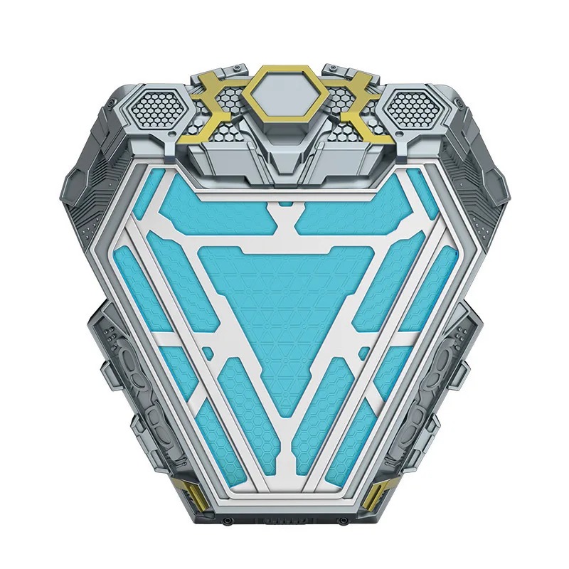 Reator arc MK50 do Homem de Ferro, Marvel, aceso em azul sobre fundo branco